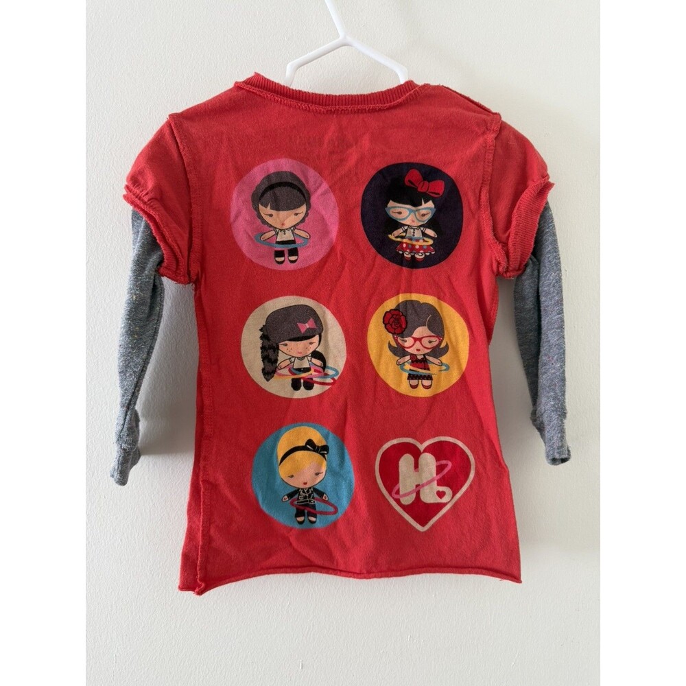 Vintage Y2K Girls Harajuku Lovers Size 2 top layered t-shirt  made in USA